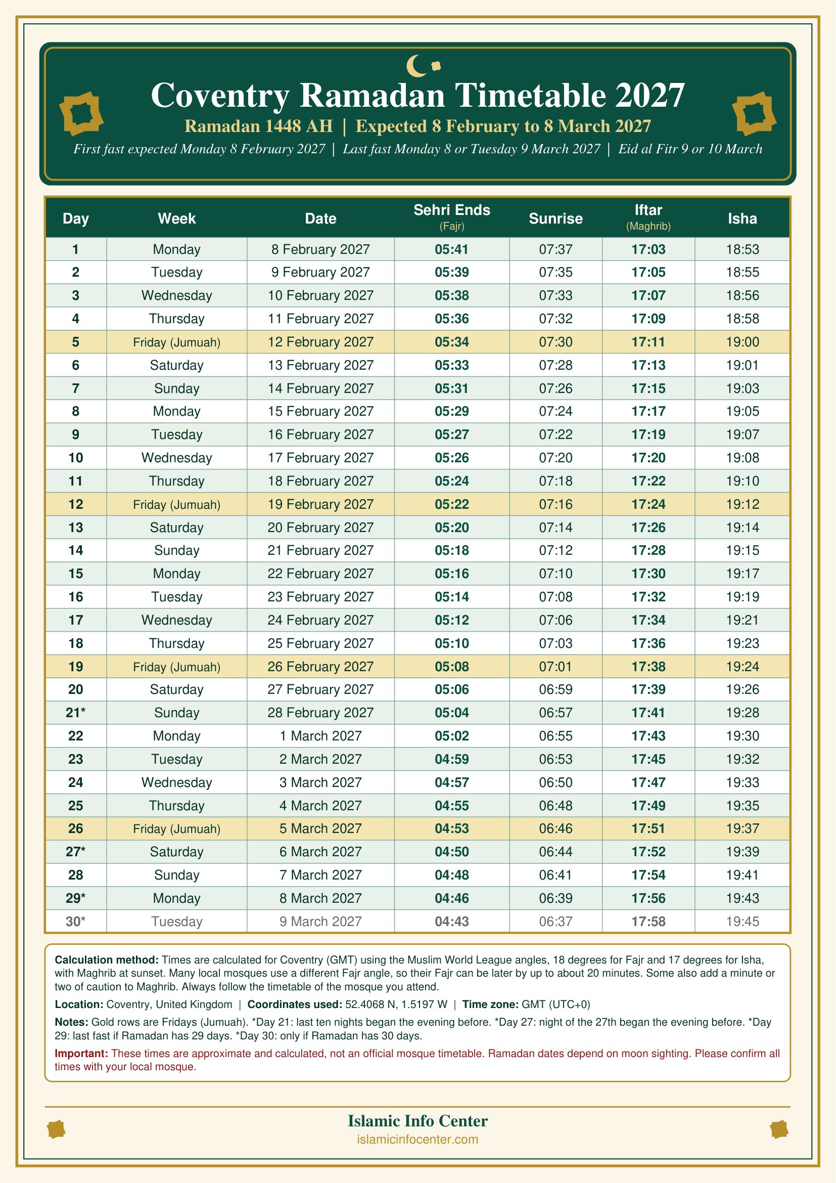 Coventry-Ramadan-Timetable-2027