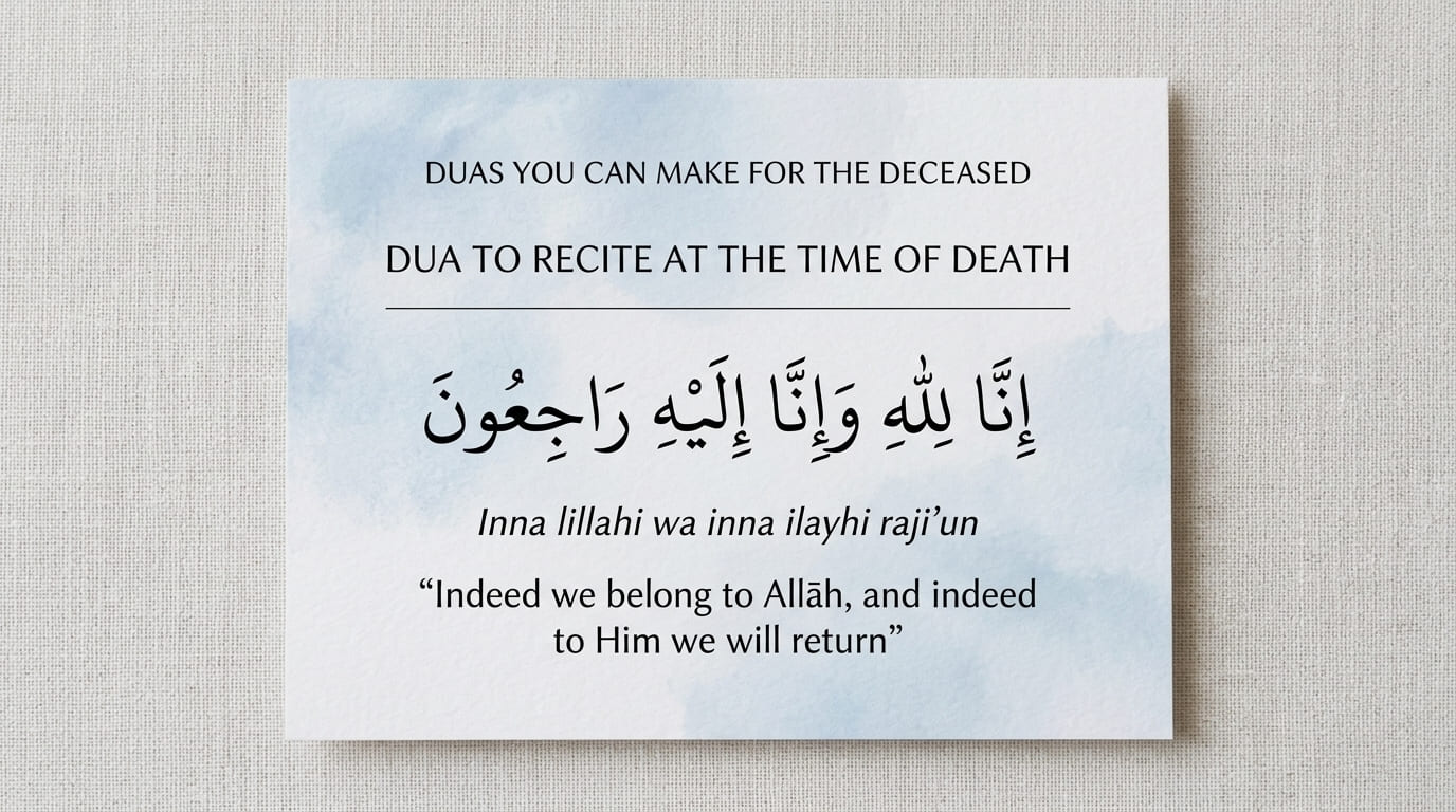 Dua for death person in Islam with Arabic text and English meaning