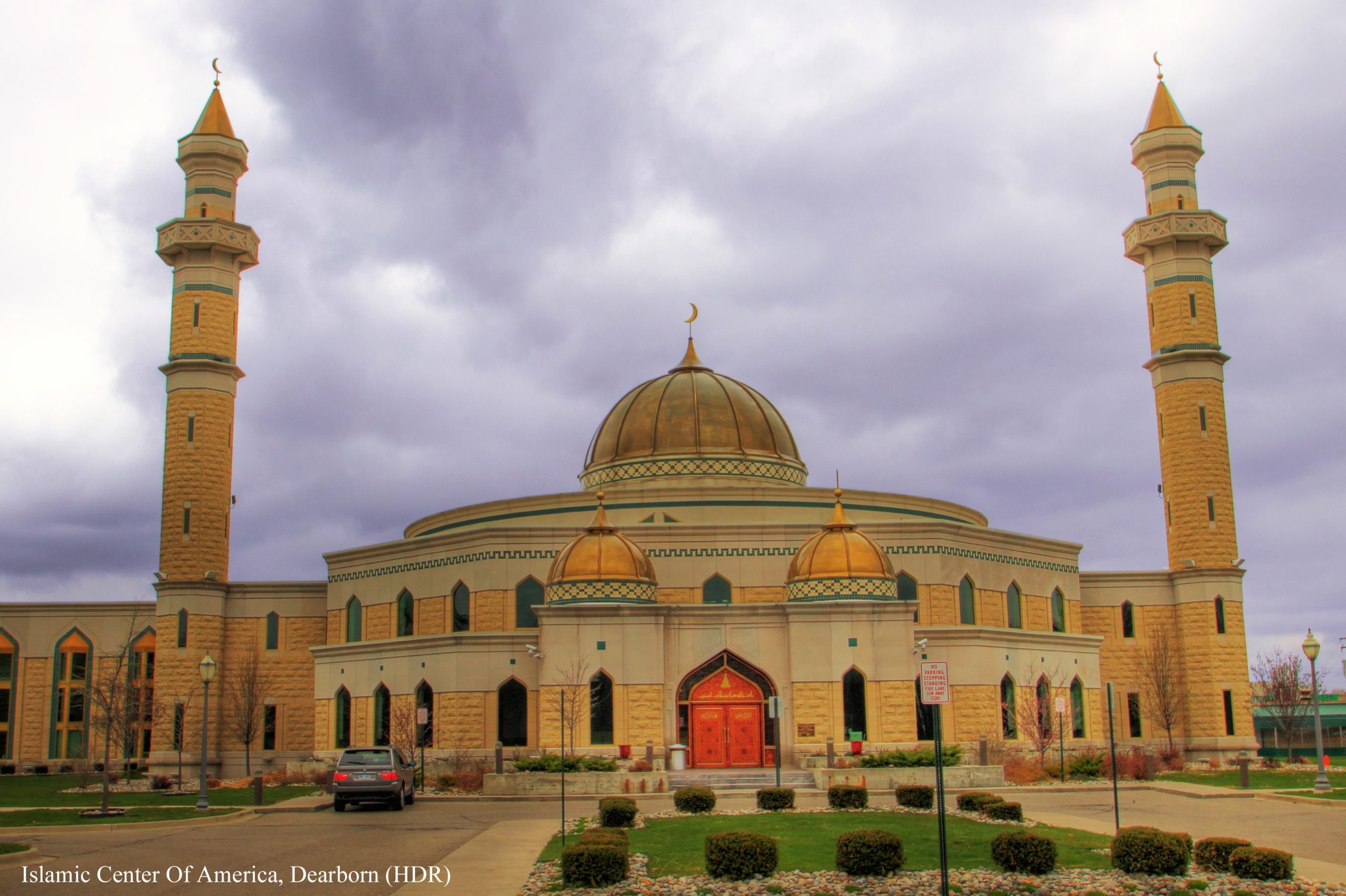 Mosque in the United States at sunset, representing Prayer Times in United States