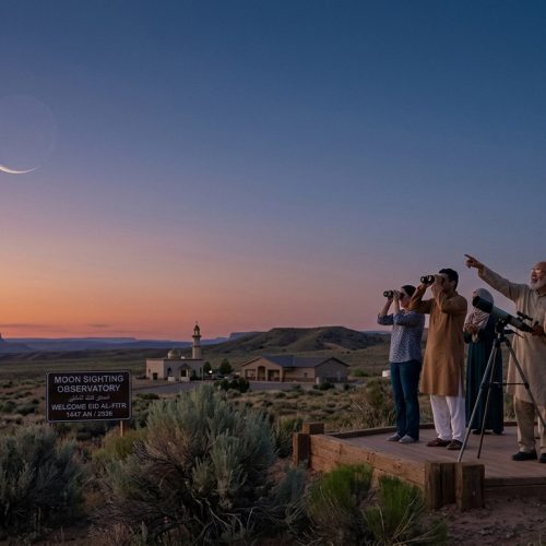 The sighting of the new crescent moon (Hilal) signals the beginning of Eid al-Fitr